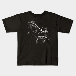 Pisces Zodiac Print Kids T-Shirt